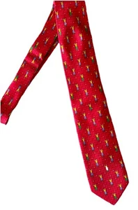 Robert Talbott-Red Golf Theme Silk Neck Tie-NEW - Picture 1 of 5