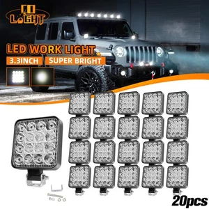 20X 48W LED Work Light Truck OffRoad Tractor Flood Lights 12V Square 3.3 Inch - Picture 1 of 9
