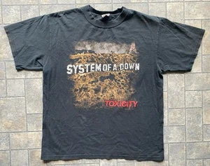 Y2K 2001 vintage? T-shirt System Of A Down Toxicity incudine senza taglia su etichetta nera - Foto 1 di 21