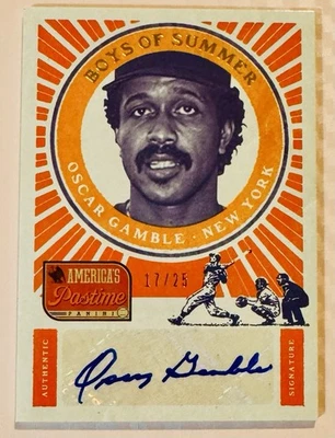 Oscar Gamble 2013 Panini Boys Of Summer Autograph #17/25 - New York Yankees - Image 1 of 2
