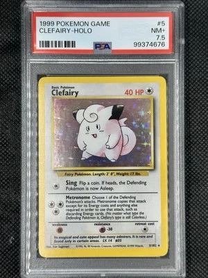Clefairy - 5/102 Base Set - 1999 WOTC Unlimited - PSA 7.5 NM+ Extremely Low Pop! - Image 1 of 2