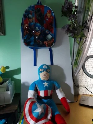 Captain America 27 In. Plush And Youth Childrens Collectible Marvel Backpack - Image 1 of 4