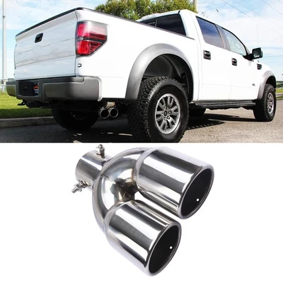 For Ford F-350 Rear Car Dual Exhaust Pipe Tail Muffler Tip Throat Tailpipe Foto 1 de 4