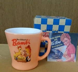 Rare Fire King Bambi Mug Peach Color Disney Collaboration New in Box - Picture 1 of 4
