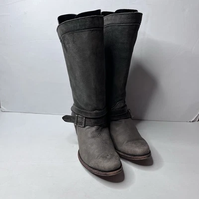 Corral Indie Spirit For Buckle Gray Distressed Suede Leather Boots Womens Sz 10 - Image 1 of 4