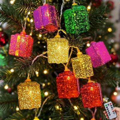 Christmas Decorations String Lights Battery Operated, 6.7Ft 10 LED Colored Gift  - Image 1 of 4