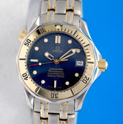 Reloj cronómetro Omega Seamaster para hombre de oro de 18 quilates - 36 mm - esfera azul - 2352,80 Foto 1 de 4