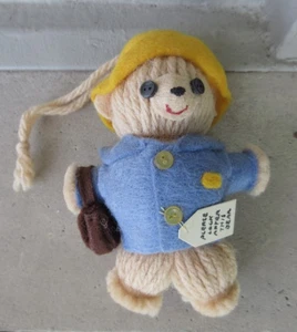 Vintage Paddington Bear Handcrafted Yarn & Felt Ornament 3 1/2" Quality Work! - Picture 1 of 6