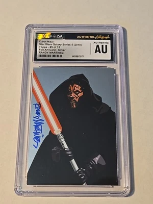 DARTH MAUL CGC AUTH 2010 STAR WARS GALAXY #5 FOIL ART SILVER RANDY MARTINEZ AUTO - Image 1 of 4