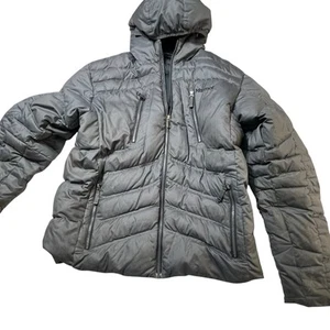 Marmot Down Jacket Men's L Gray Hooded Puffer 700 Fill Outdoorcore Hiking Winter - Picture 1 of 11