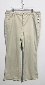Old Navy Jeans Damen 22 Beige Denim Higher High Rise Flare Split Hem Hippie - Bild 1 von 8