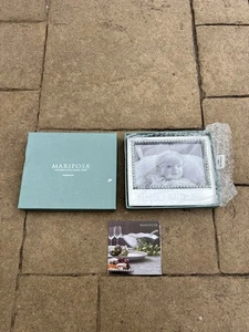 New Mariposa "hello Little One " Handcrafted Beaded Picture Frame 4x6 - Picture 1 of 4