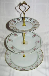 Custom Three Tier Cake Stand Made With Antique Plates Tea Party - Picture 1 of 8