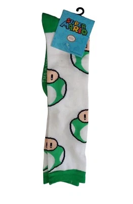 New Nintendo 2015 Super Mario Green Mushroom Socks One Size - Image 1 of 4