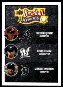 2008 Upper Deck Baseball Heroes BLACK Chipper Jones/Ryan Braun/Miguel Cabrera - Picture 1 of 2