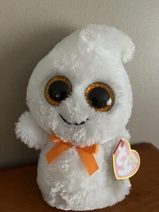 Ty Beanie Boo GHOSTY the Halloween GHOST 6" Retired SPARKLE Eyes-Very Rare- - Picture 1 of 5