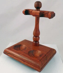 Solid Brazilian Rosewood Dual Stand for Electronic Pipes - Picture 1 of 6