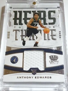 2020 Panini Crown Royale Anthony Edwards Rookie #PATCH Jersey - Good Condition - Picture 1 of 3