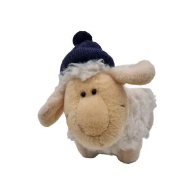 Nici Schaf Lamm Weiß Creme mit blaue Mütze Plüsch Kuscheltier Stofftier ca. 13cm - Bild 1 von 4