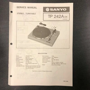 Sanyo tp-242a service manual original repair book stereo turntable record player - Picture 1 of 2