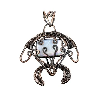 Ювелирные изделия медь кулон черепаха перламутр натуральный черный сделка на день матери - Изображение 1 из 4