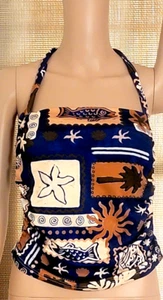 Shein Women s Multicolor Halter Top w/Shirred Sides Size L (8-10) - Picture 1 of 14