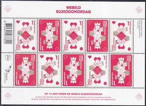 Netherlands Issue 2013 (MS 3067-3068) Playing Cards - Blood Donation - Picture 1 of 1