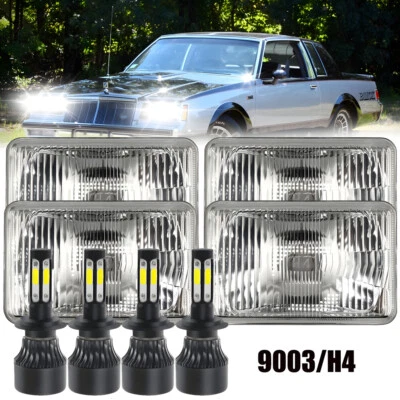 4 piezas para Buick Regal Grand National 1982-1987 4x6" pulgadas faros LED DRL alto/bajo Foto 1 de 4