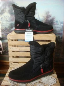 NEU OHNE ETIKETT ~ BEARPAW KATY ~ SCHWARZES WILDLEDER & GESTEPPT NYLON WOLLE SHERPA GEFÜTTERTE STIEFEL ~ WIE 8M - Bild 1 von 1