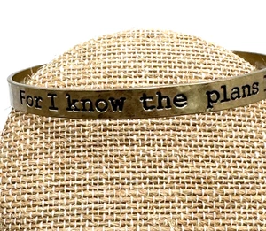 For I Know the Plans I Have for You Brass Bangle Bracelet Jeremiah 29:11 Inspire - Picture 1 of 4