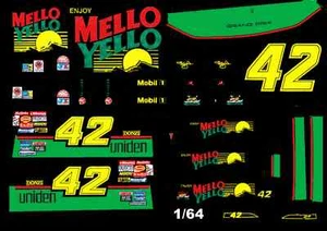 #42 Kyle Petty Mello Yello Pontiac 1/64TH HO Scale Waterslide Decals