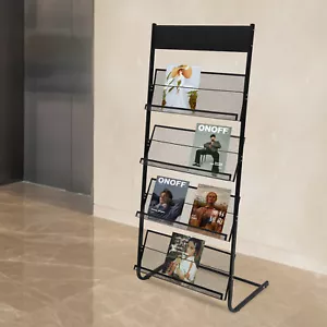 Office Newspaper Rack Magazine Stand Literature Holder Book Magazine Display - Picture 1 of 18