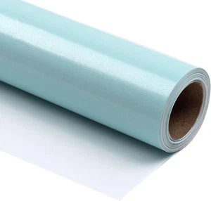 Wrapping Paper Roll - Mini Roll - 17 Inch X 33 Feet - Light Blue Pearlized Paper - Picture 1 of 6