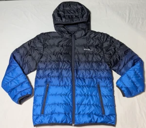 Eddie Bauer Duck Down Puffer Jacket Blue Ombre Hooded -Kids Large (14) - Picture 1 of 19