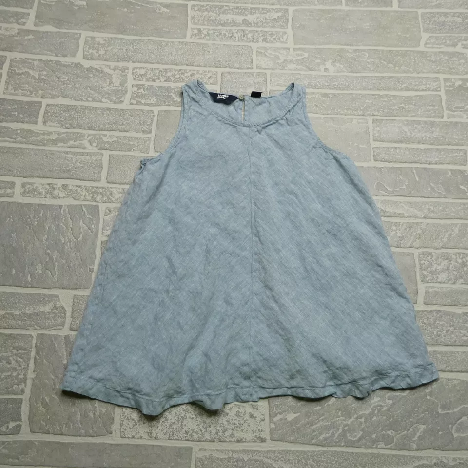 Top de lino Lands' End para mujer XS 2-4 azul túnica sin mangas transpirable ligero Foto 1 de 4