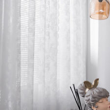 Tulle Sheer Curtains Drape Light Filtering for Living Room Rod Pocket Home White