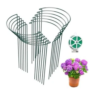 12 Pack Garden Plant Support Stakes, Half Round Peony Cages and 16INCH-12PACK - Picture 1 of 8