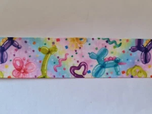 2 meters of balloon animal print grosgrain ribbon 1" wide - Picture 1 of 1