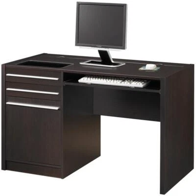 Stonecroft Furniture Computer Desk with Charging Station in Cappuccino - Image 1 of 3
