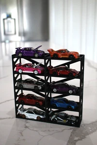 Hotwheel 10 Car Display Stand V2 Hidden Wall Mount Industrial diecast 1:64 1/64 - Picture 1 of 8