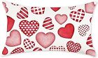  Valentine's Day Pillow Cover 12x20 Red Pink Heart Plaid Stripes 12" x 20" Red1