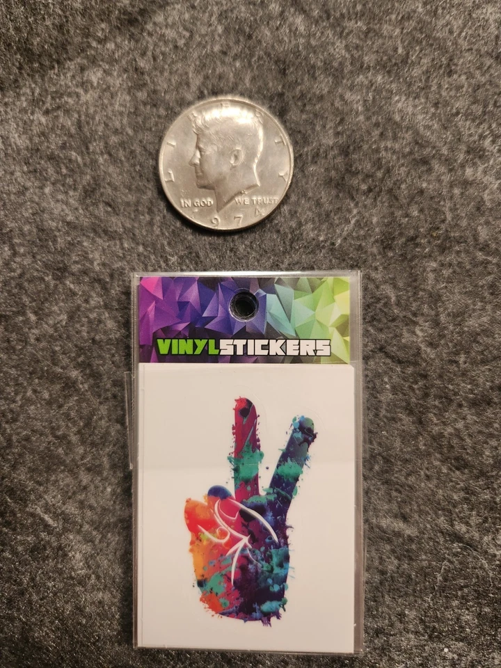 Tye Dye Peace Sign 2 1/2" Off the Hook Vinyl Sticker - Image 1 of 1
