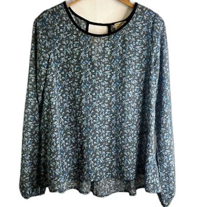 Blusa con estampado floral de alta costura de pestañas talla mediana transparente núcleo de cabaña - Imagen 1 de 8
