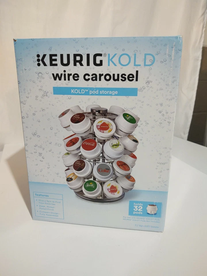 Keurig KOLD Almacenamiento de cápsulas de carrusel de alambre, plateado TOTALMENTE NUEVO Foto 1 de 1