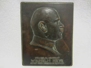 PLAKETTE - BRONZE-RELIEF - GENERALOBERST "WILHELM HEYE" - Chef der Heeresleitung - Bild 1 von 7