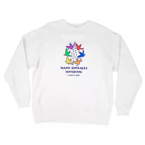 Mark Gonzales White Large Mens Jumper Used Vintage - Bild 1 von 3