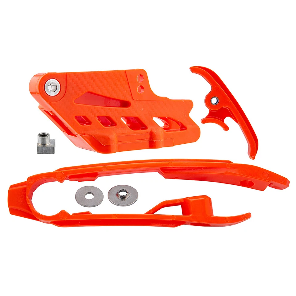 Nuevo kit de guía y deslizador de cadena naranja para KTM 150 250 350 450 500 2011-2016 Foto 1 de 4