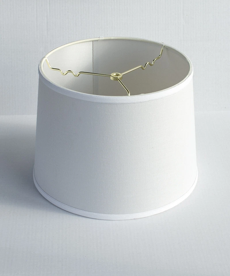 Home Concept 12x14x10 White Linen Drum Lampshade 121410DRWH