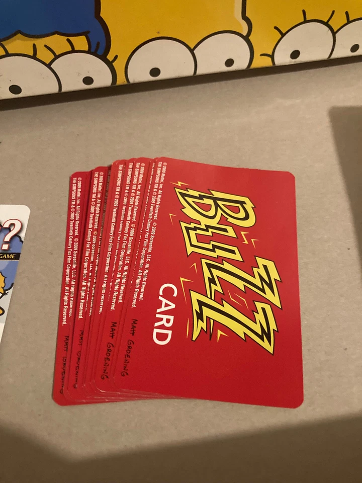 Simpsons Scene It Game Replacement Set of 10 Buzz Cards - Image 1 of 1