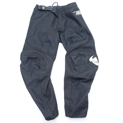 Pantalones Thor Terrain In-The-Boot 24 paneles de cuero negro resistentes a la abrasión de la rodilla Foto 1 de 4